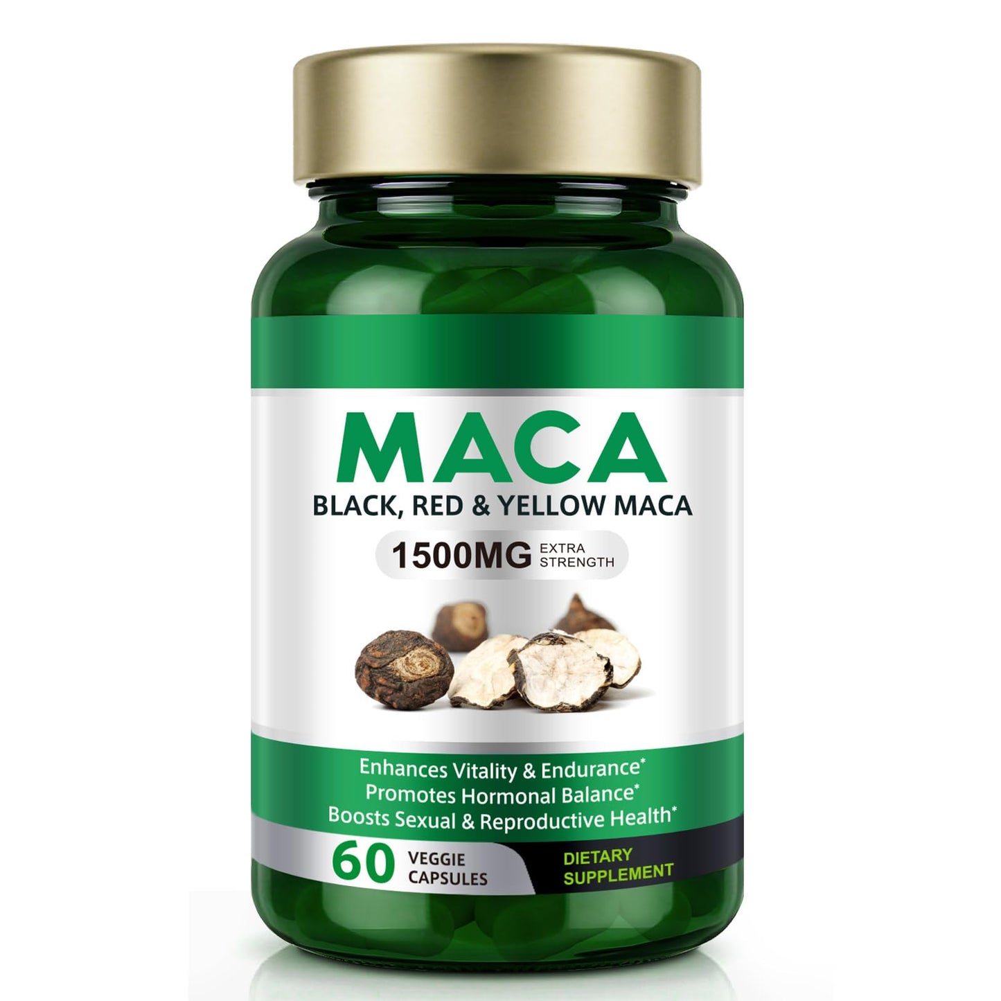 Vceeoy Maca Root, Black Pepper Extract Capsules for Women & Men with 1500 mg Black, Red & Yellow Maca,Gives Energy Boost -60 Capsules, Easy to Swallow - Medaid International