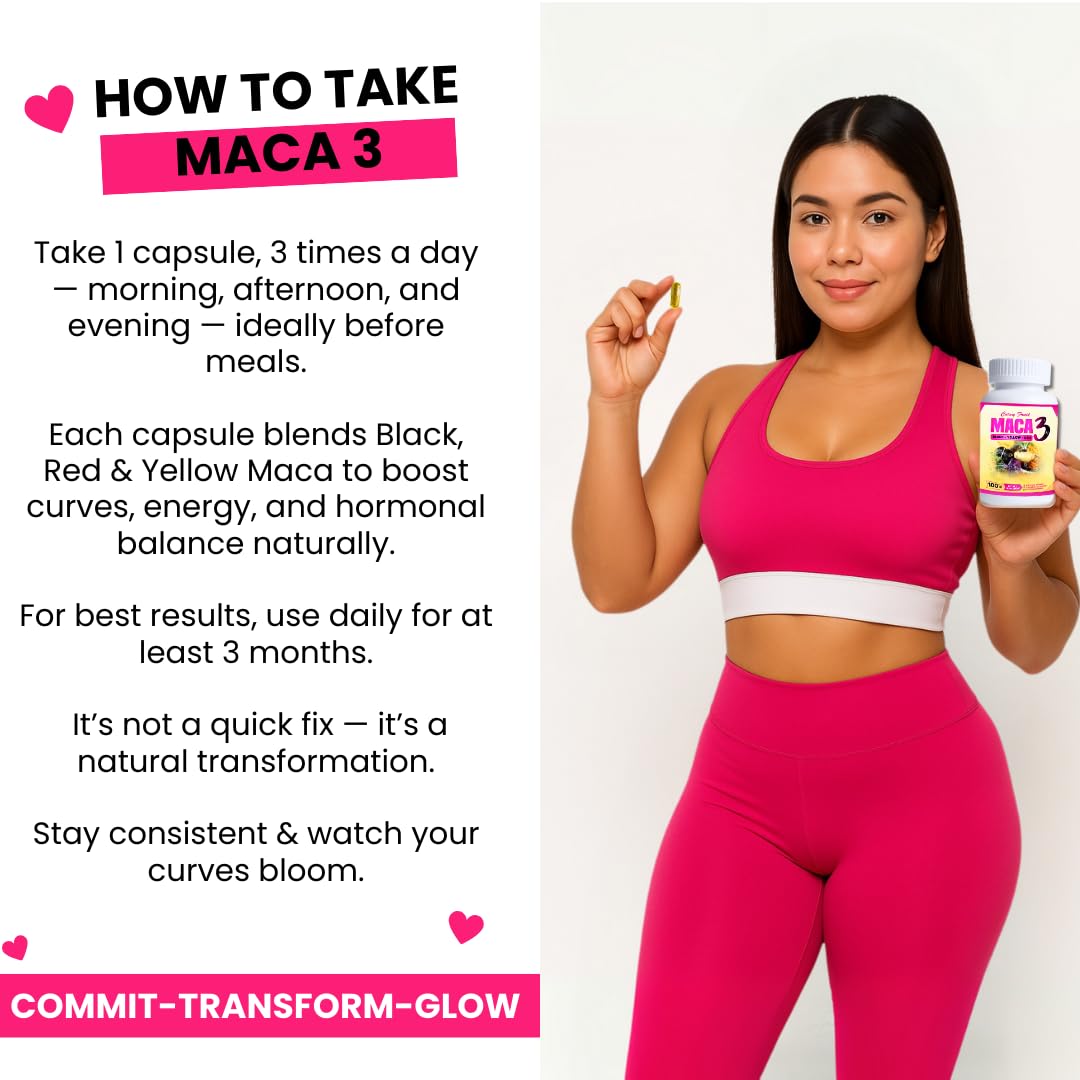 Maca 3 Capsules – Black, Red & Yellow Maca Root Blend – Feminine Balance & Natural Body Support – Herbal Formula - Medaid International