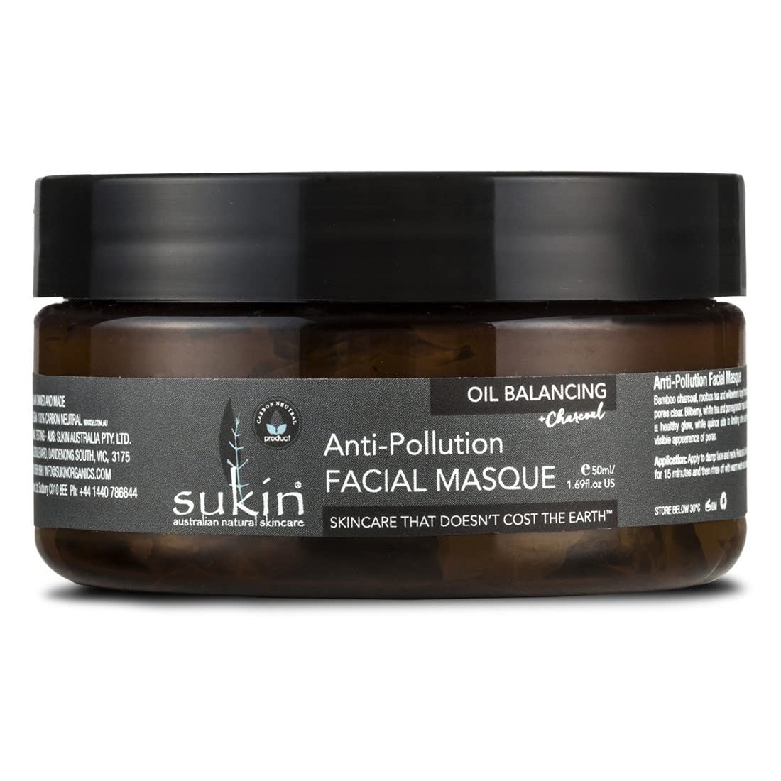 SUKIN Oil Balancing Charcoal Facial Masque, 100 ML - Medaid International