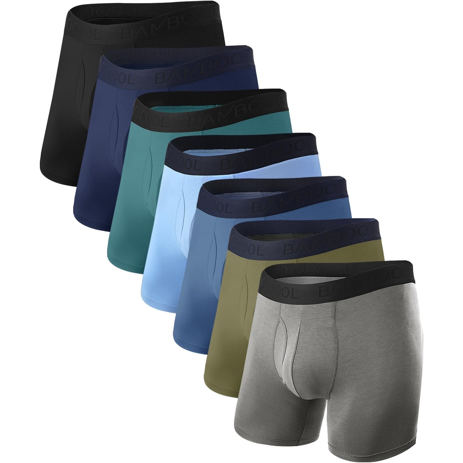 BAMBOO COOL Men's Underwear Breathable Boxer Briefs with Fly Moisture-Wicking Lightweight Underwear - Medaid International
