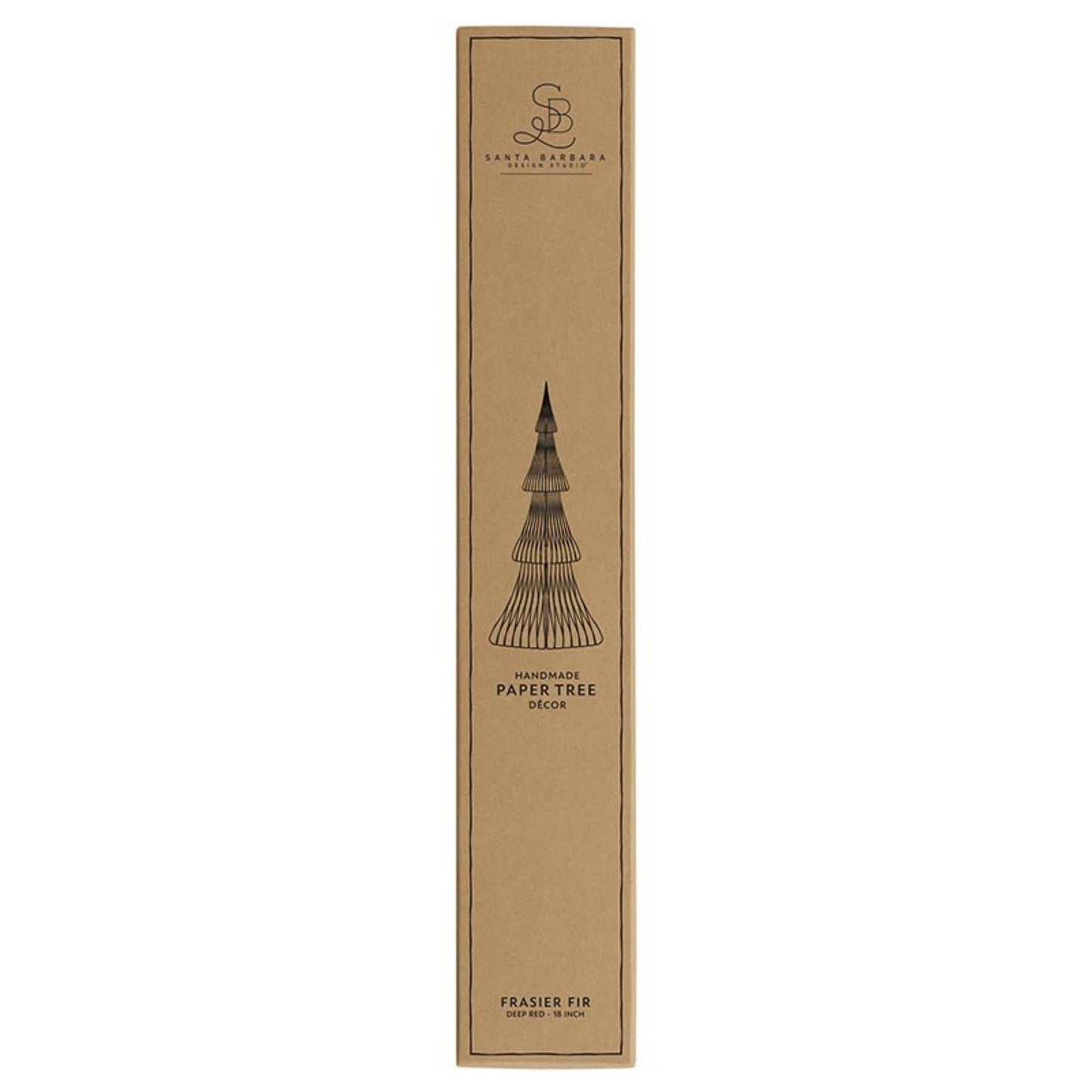 Santa Barbara Design Studio Honeycomb Paper Christmas Trees - 3D Foldable Fir Tree Holiday Centerpiece Red, 18" Tall, Frasier - Red - Medaid International