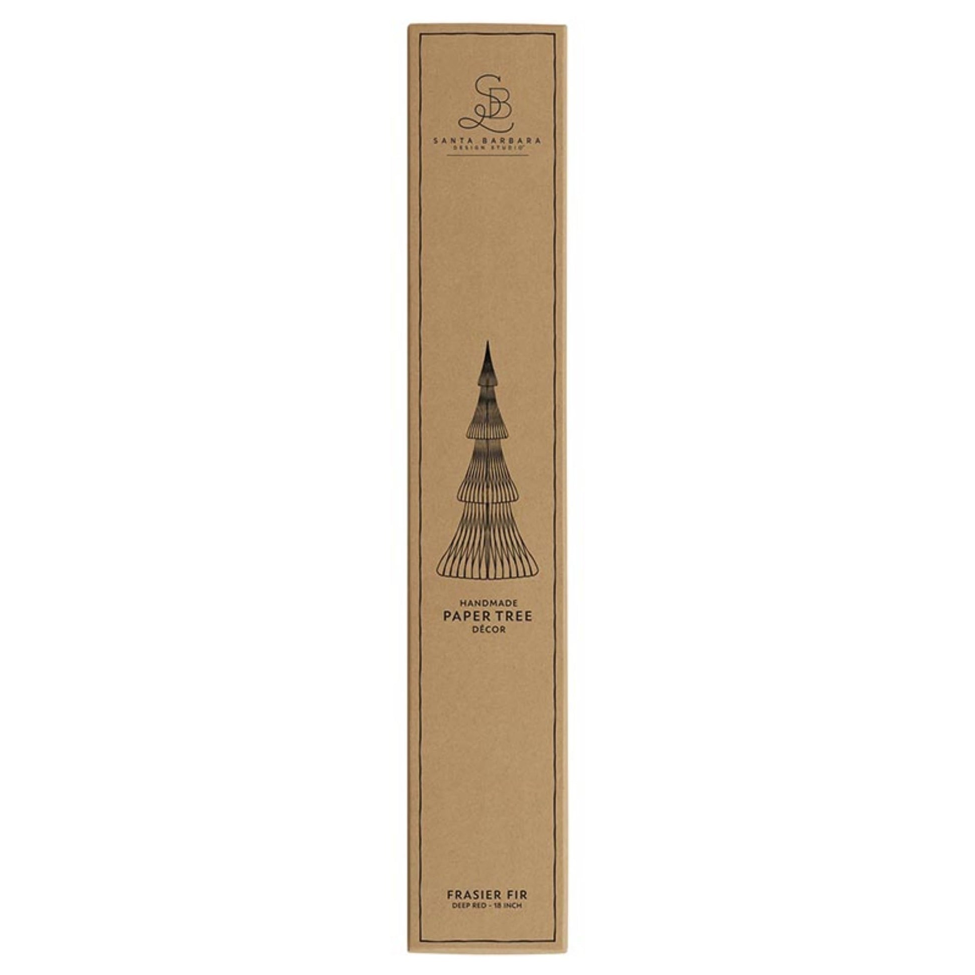 Santa Barbara Design Studio Honeycomb Paper Christmas Trees - 3D Foldable Fir Tree Holiday Centerpiece Red, 18" Tall, Frasier - Red - Medaid International