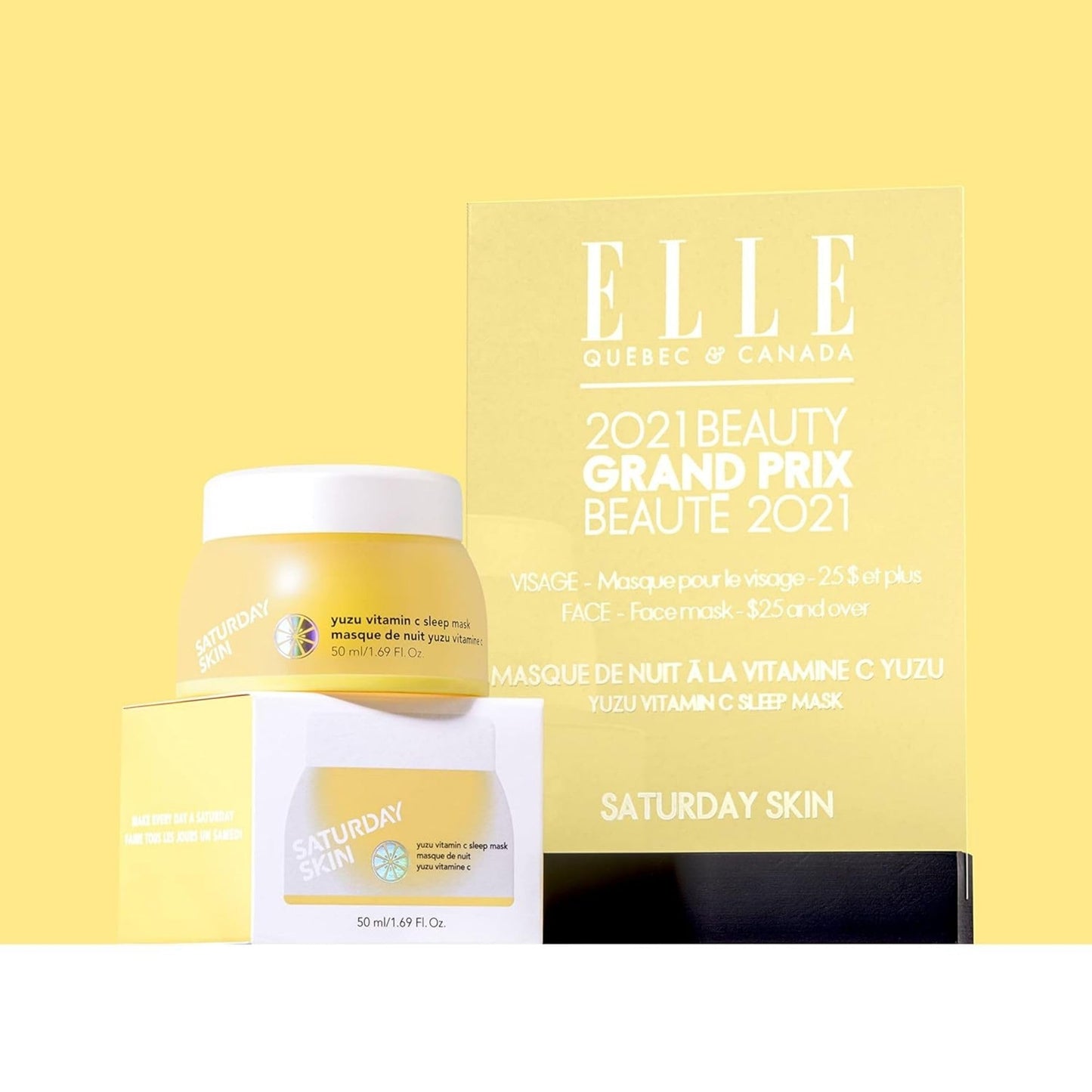 Saturday Skin Yuzu Vitamin C Overnight Sleep Mask Regenerist Retinol Ultra Rich Face Moisturizer Cream Smooth Skin and Reduce Wrinkles Ideal for All Skin Types - Medaid International
