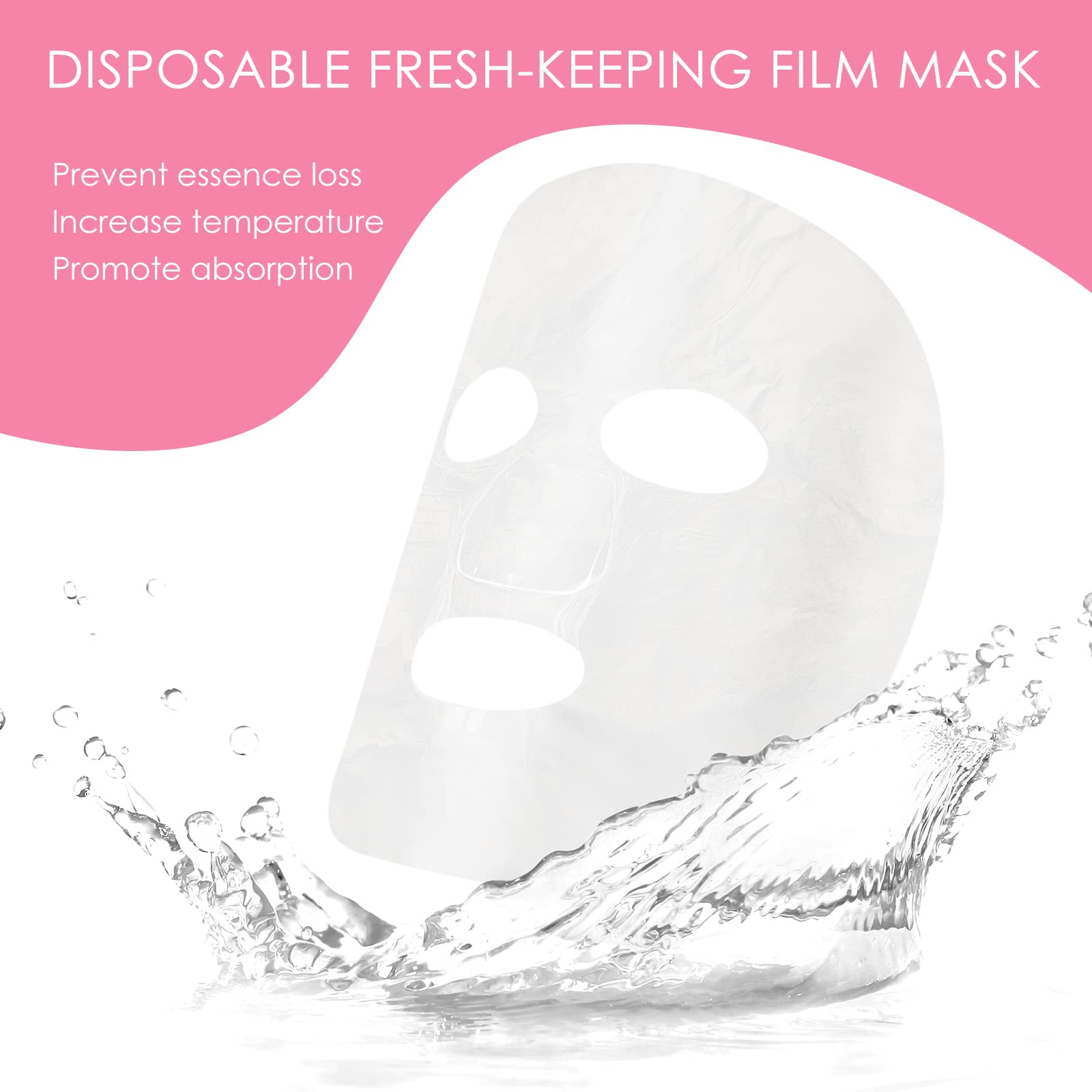 Maitys 200 Sheets Facial Plastic Mask Disposable Facial Sheet Mask Transparent Face Masks Skincare Preservative DIY Clear Spa Thin Plastic Wrap Moisture Retention - Medaid International