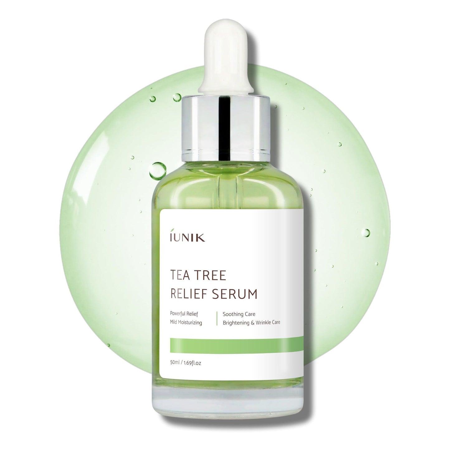 IUNIK Tea Tree Relief Vegan Serum for Acne-Prone Skin – Non-Sticky & Lightweight Facial Ampoule with Centella Asiatica for Soothing, Calming, and Balancing – Korean Skincare - Medaid International