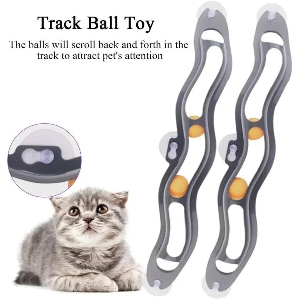 Plastic Sucker Cat Toy Track Ball
