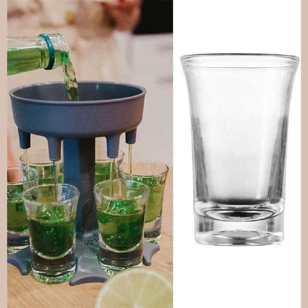 6 Shot Glass Dispenser and Holder (Includes 6 shot cups) with Shot Twister