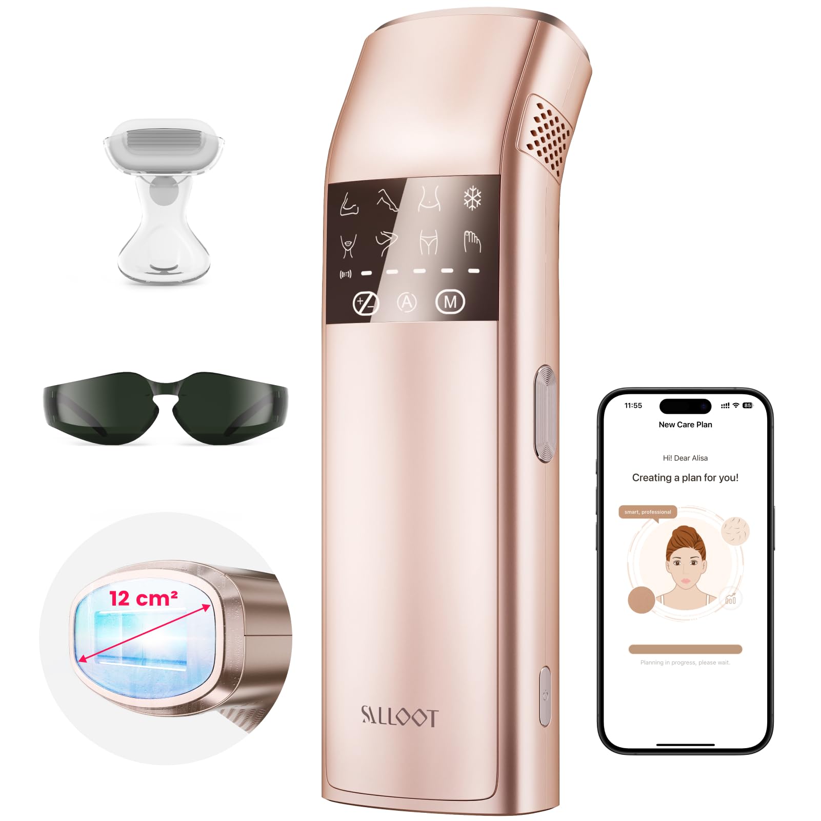 Professional IPL Laser Hair Removal for Women and Men, Super Fast TRIPLE-Pulse, 37°F Sapphire Ice-Cooling, Painless, Permanent Home Hair Removal Device for Face, Bikini, Pubic Trinity 10 - Medaid International