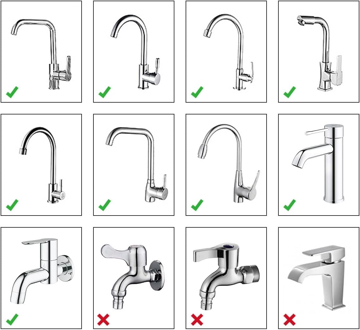 Azonee Faucet Sprayer Attachment, Kitchen Faucet Spray Head, Solid Brass and Stainless Steel 360 Degree Rotatable Aerator 3 Flow Mode Adjustable High-Pressure Booster Anti-Splash Water Saving Faucet
