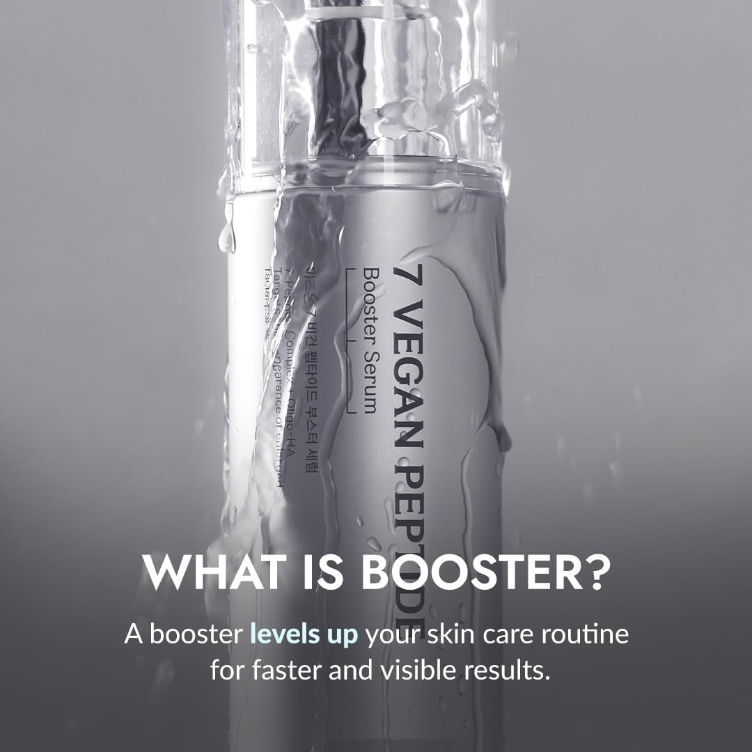 MIZON 7 Vegan Peptide Booster Serum Korean Anti-Aging Face Serum with Niacinamide & Hyaluronic Acid Hydrating Firming & Smoothing Skincare for Fine Lines & Skin Repair – 5.07 fl oz - Medaid International