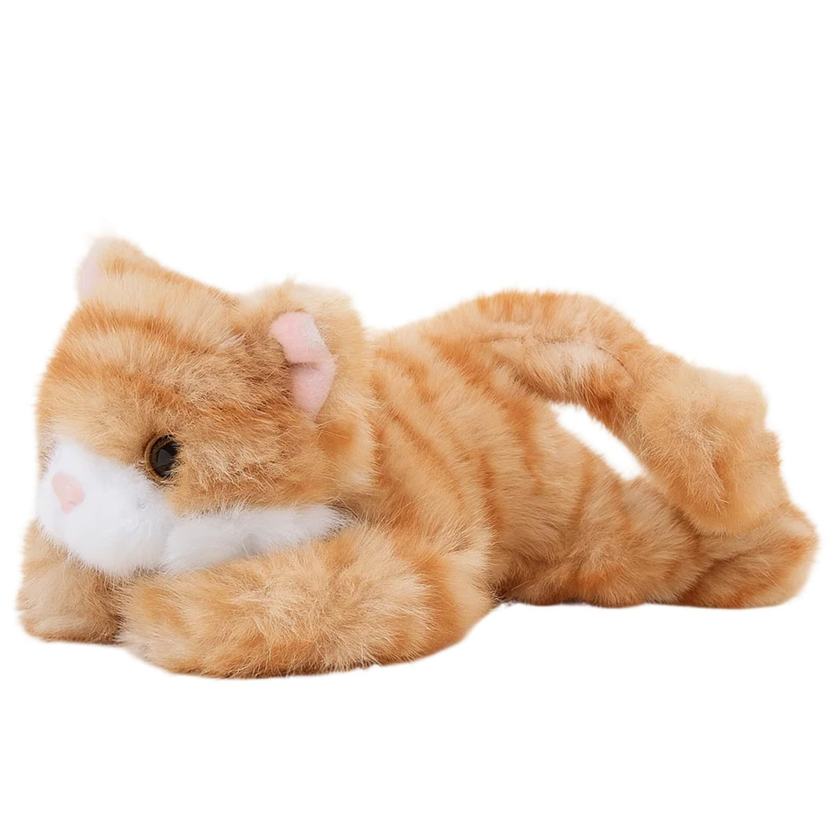 KASTWAVE Cat Plush - Soft Realistic Tabby Cat Teddy, Weighted Stuffed Animal Toy for Stress Comfort, Therapeutic Gift for Cat Lovers (18cm)