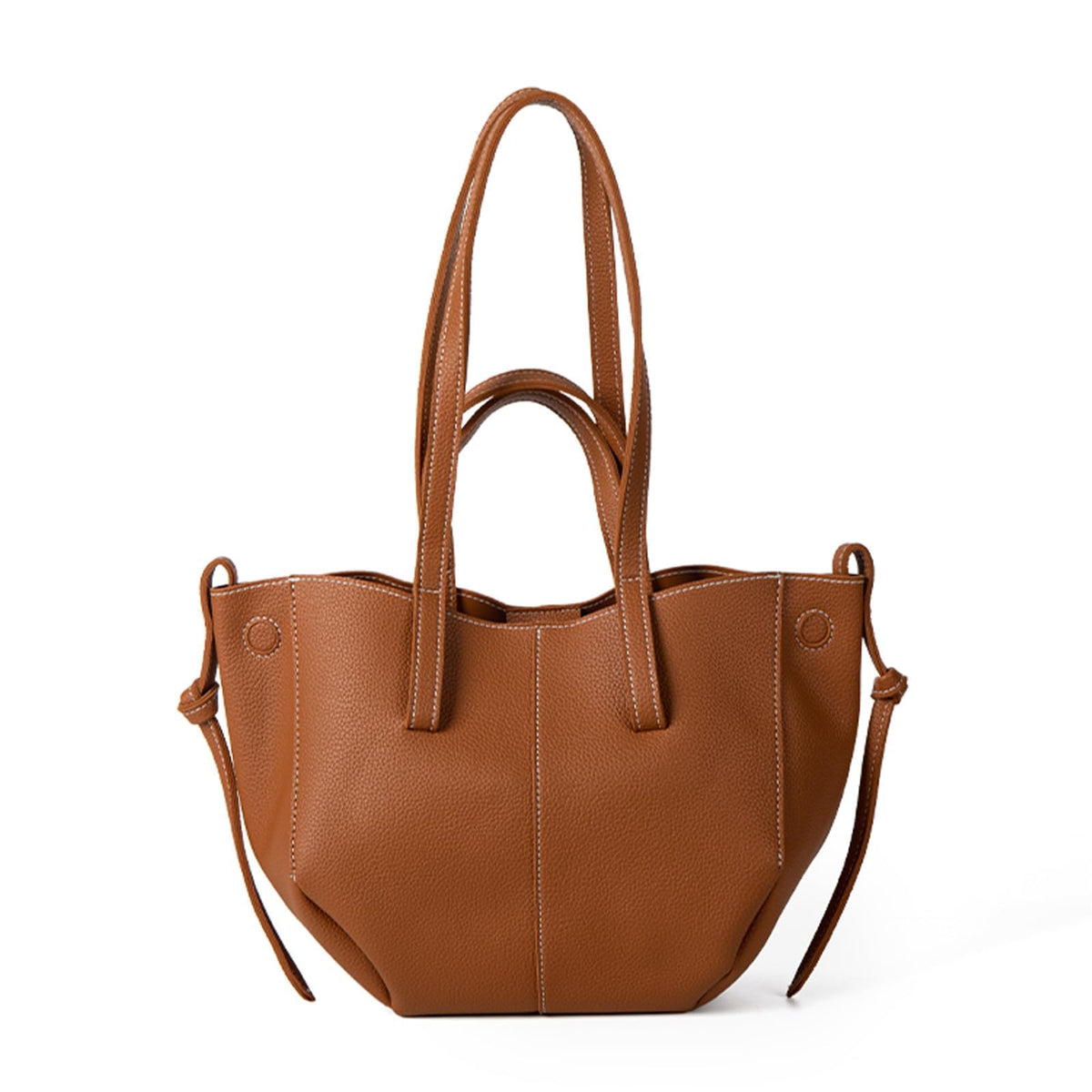 KASTWAVE Tote Bag for Women, Tote Shoulder Bag, Small Leather Tote Bags, Trendy Dumpling Bag, Hobo Purse Shoulder Handbags, Great Gift for Womens (Brown)