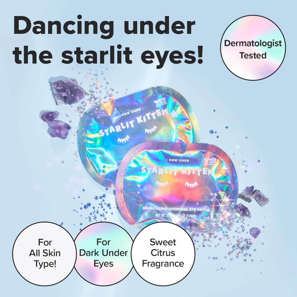 I DEW CARE Hydrogel Eye Patch - Starlit Kitten | Korean Under Eye Patches for dark circles and puffy eyes, Smooths Puffy Eyes, Eye wrinkle patches, Dermatologically Tested, (5 EA) - Medaid International