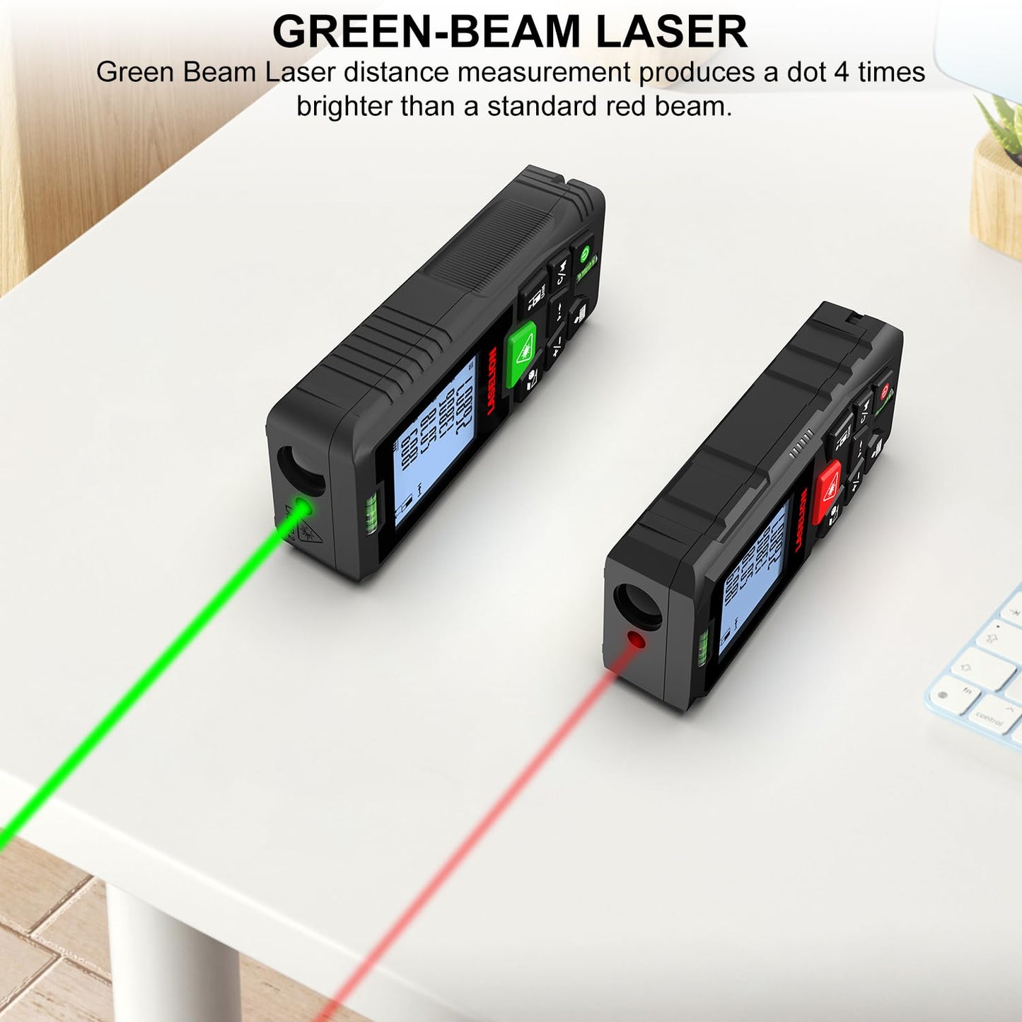LASELION Laser Measurement Tool,165ft Green-Beam Laser Measure Device Portable M/in/Ft Unit Switching Backlit LCD Laser Distance Measure for Pythagorean Mode,Measuring Distance,Area,Volume-LG50 - Medaid International