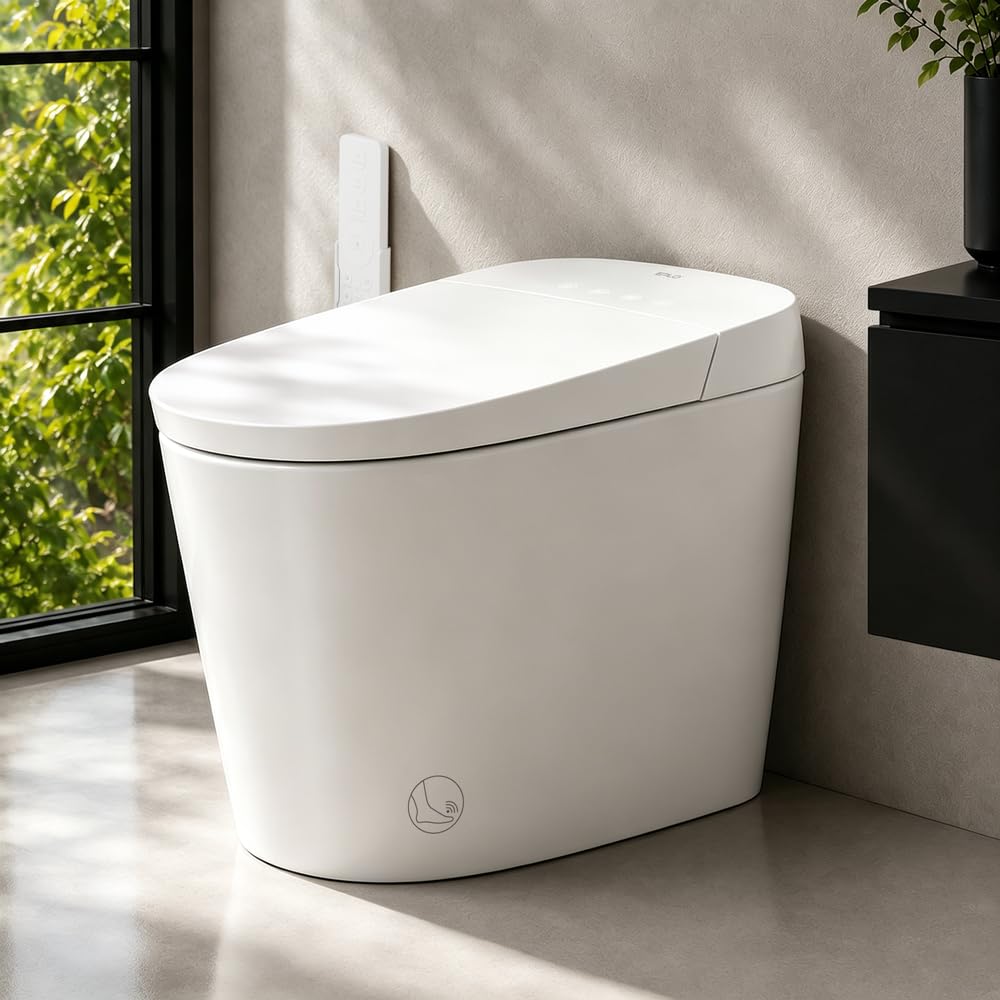EPLO Smart Toilet Bidet with Tank Built In,Auto Open Close Lid,ADA Comfort Height,Dual Auto Flush,1000 Gram MaP Flushing Score,Heated seat,Modern Elongated One Piece Bidet Toilets Combo U8PRO