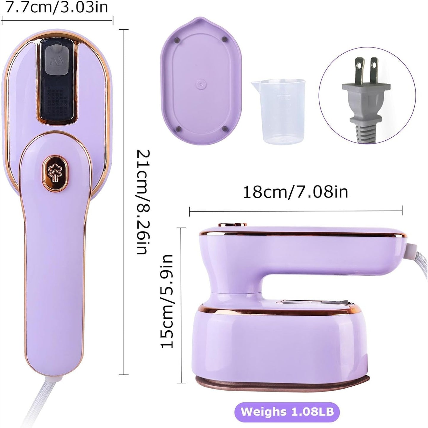 Portable Foldable Steam Iron 1000W High Power