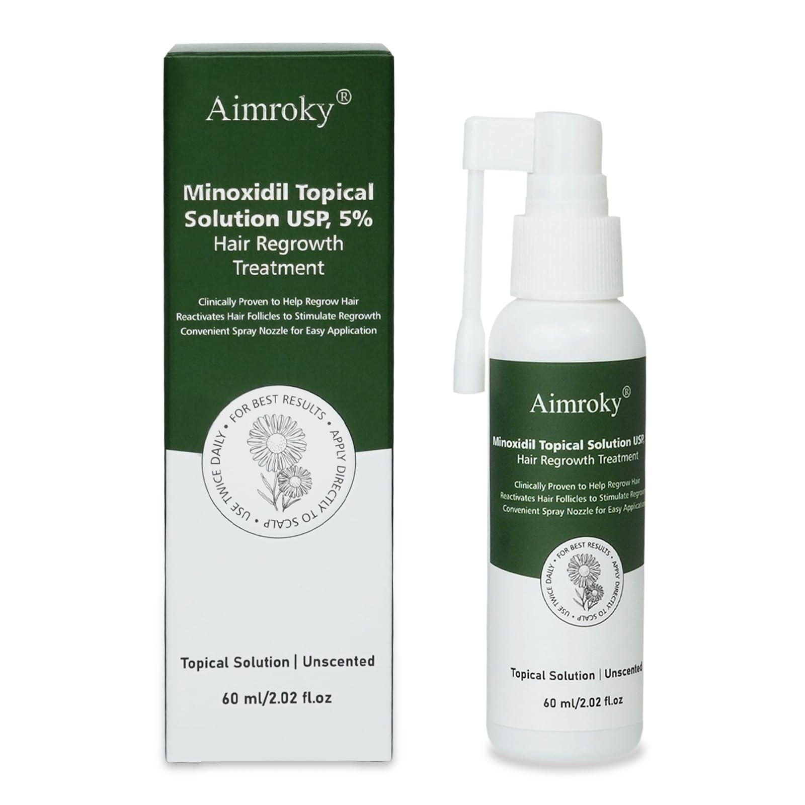 Minoxidil for Men and Women Hair Growth Spray, 5% Minoxidil Beard Growth Oil, Advanced Hair Regrowth Serum Topical Solution Spray Treatment for Hair Loss, Thinning, Hair Regrowth & Thicker 2.02 fl.oz - Medaid International