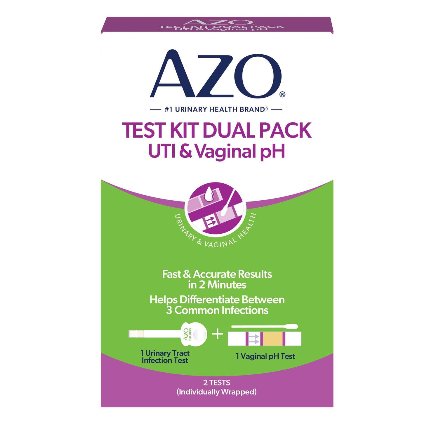 AZO Urinary Tract Infection (UTI) Test Strip + Vaginal pH Test Kit, Fast & Accurate Results, from The #1 Most Trusted Brand, FSA/HSA Eligible - Medaid International
