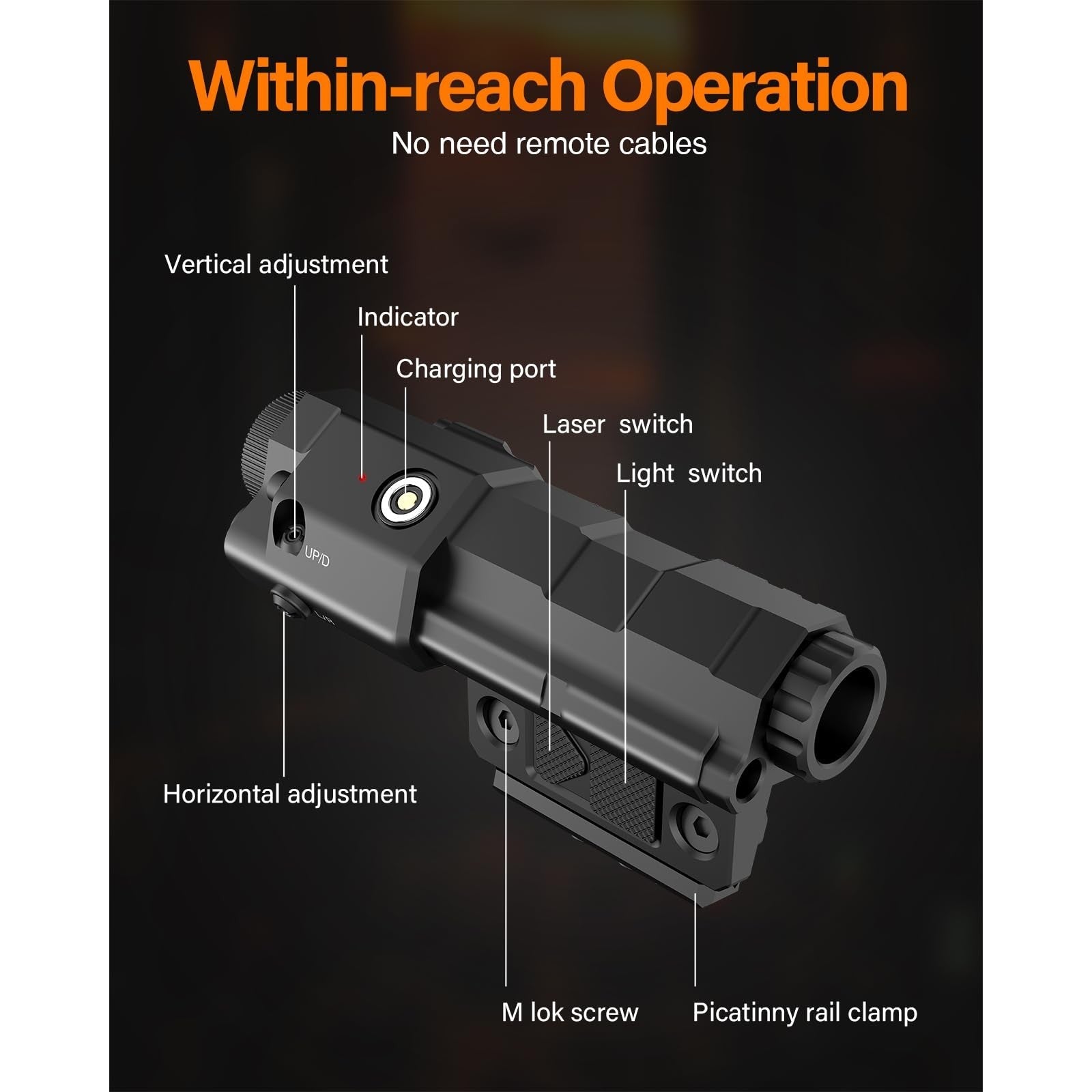Mlok Picatinny Mounted 940nm IR Illuminator Flashlight IR Laser Combo for Night Vision Scope, Rechargeable Infrared Scope Hunting Light for Night Vision Optics (Must be Used with Night Vision Devices) - Medaid International