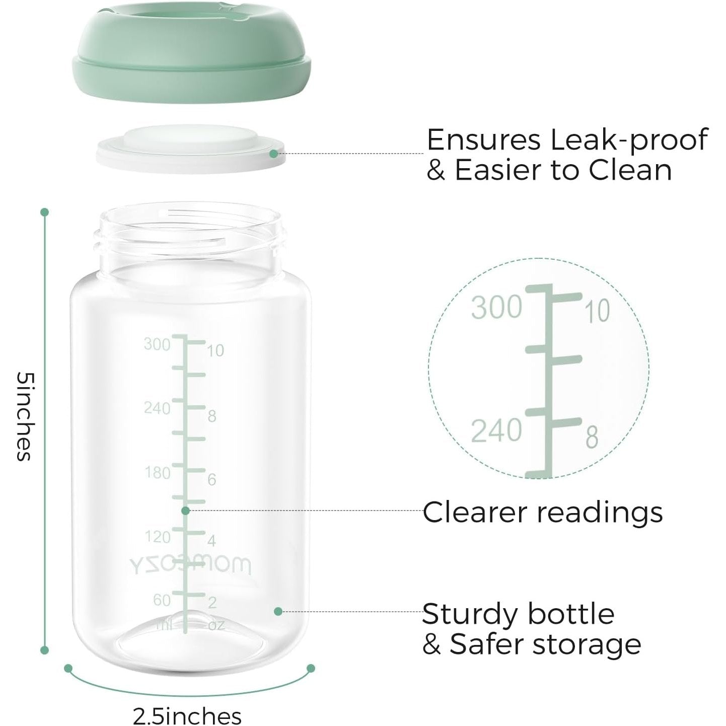 Momcozy Natural Baby Bottle, Wide-Neck, BPA Free Breast Milk Container