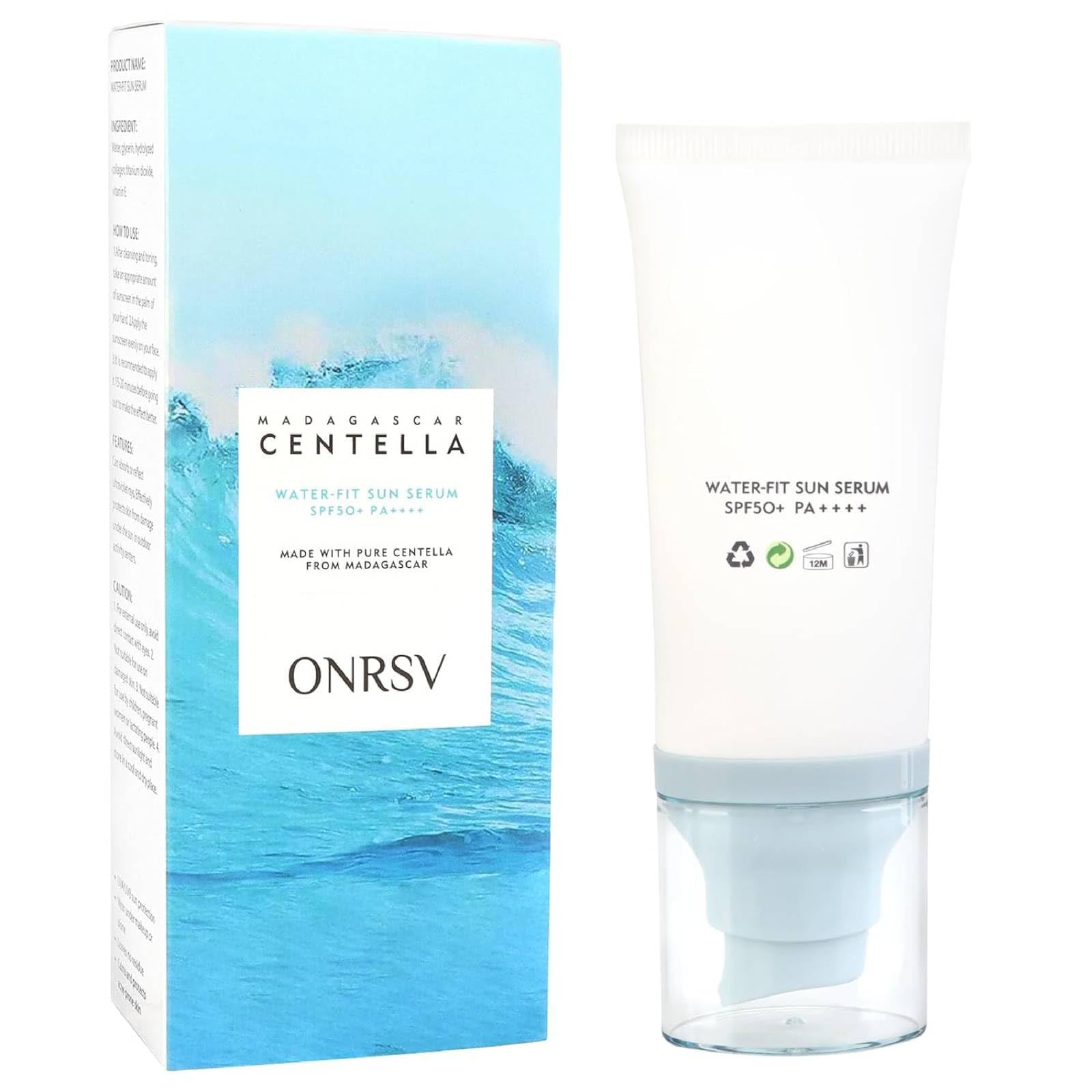 Madagascar Centella Sunscreen SPF50 Facial Serums, Moisturizing and Non-Sticky Centella Water-Fit Sun Protection for All Skin Types - Medaid International