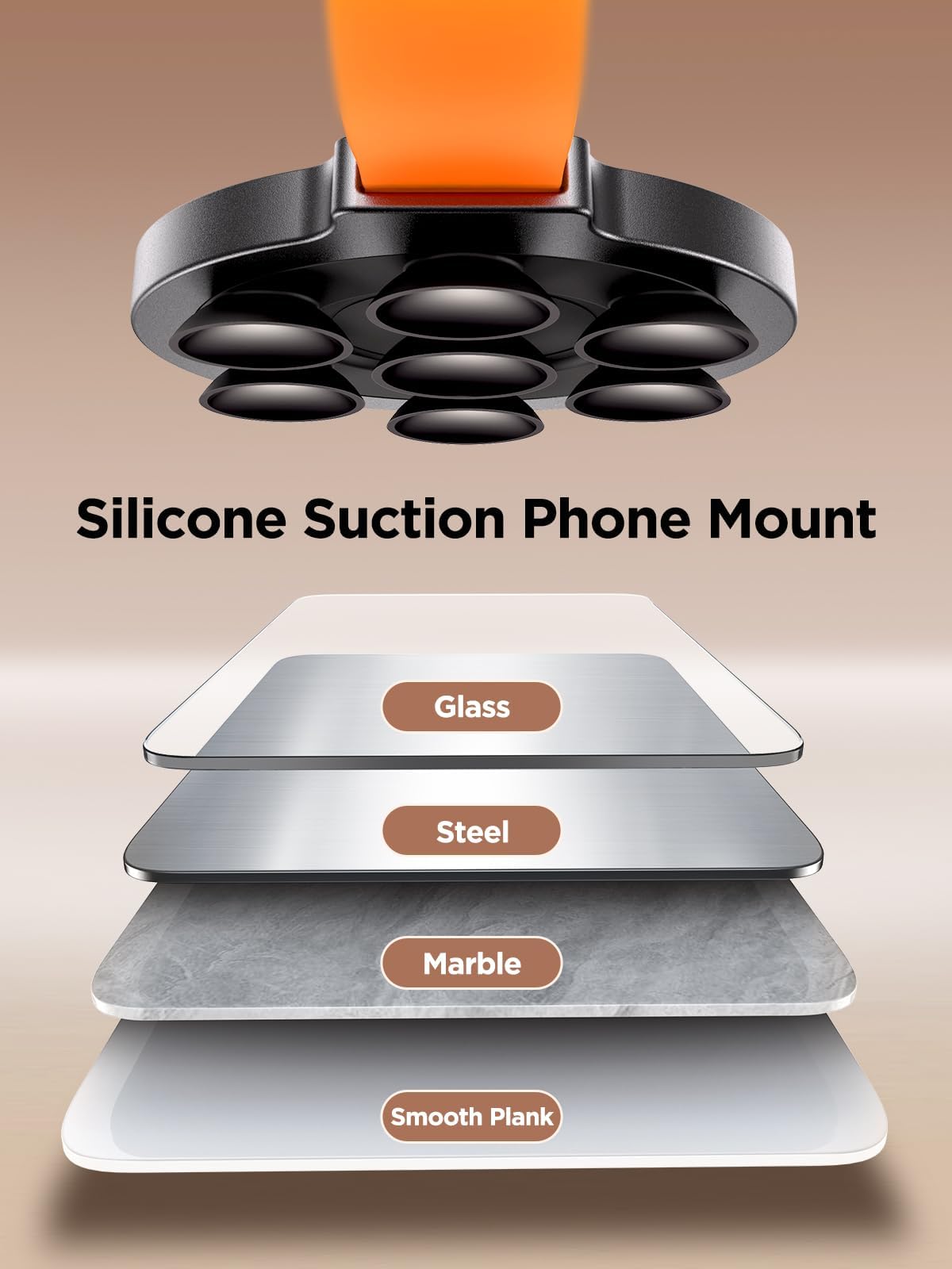 Terrifi Silicone Suction Phone Case Grip Stand Holder, Hands-Free Cell Accessory Magnetic Cup Stand, Suitable For Iphone 15 Pro Max, Selfies And Tiktok Videos