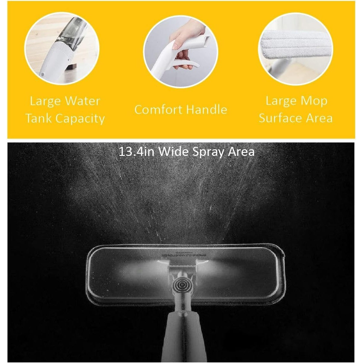 DEERMA Spray Mop for Floor Cleaning with Microfiber Reusable Washable Pad Refills, 360 Rotation Flat Mop for Hardwood Laminate Ceramic Tile Floor, 4 Mop Pads - Medaid International