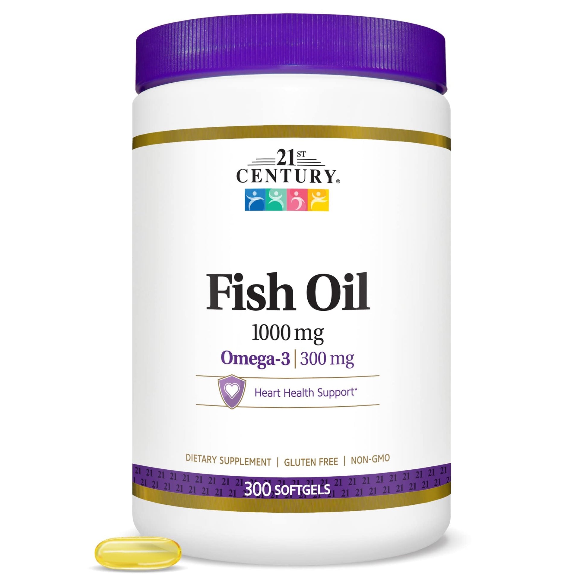 21st Century Fish Oil 1000 mg Softgels, 300 Count - Medaid International