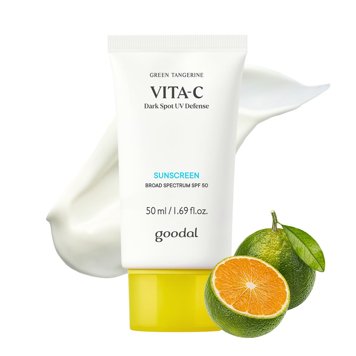 Goodal Green Tangerine Vita-C Dark Spot UV Defense Sunscreen SPF 50, Daily Skin Care Korean Sunscreen for Face, Broad spectrum, No White Cast (1.69 fl oz / 50ml) - Medaid International