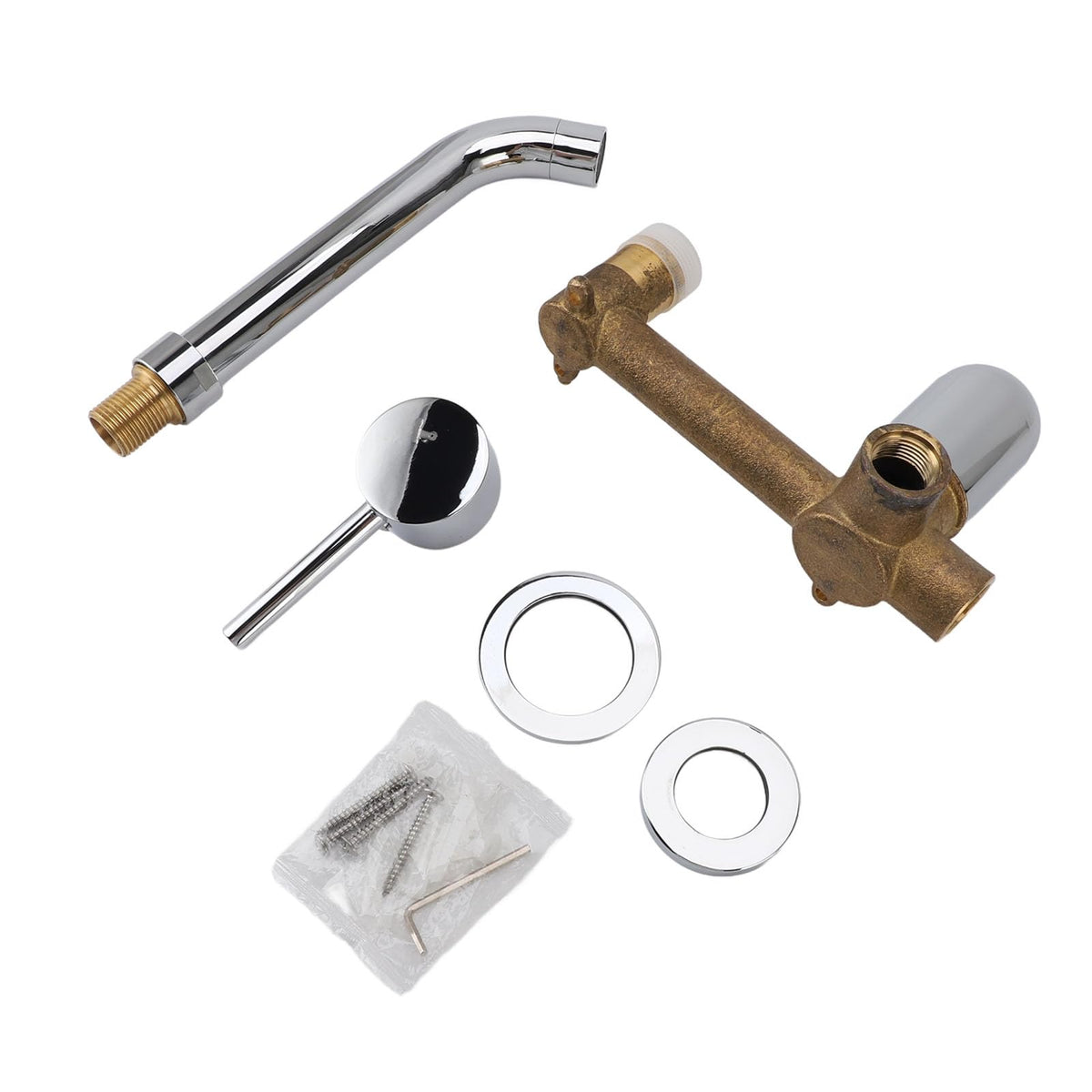 Wall Mounted Basin Faucet, Full Copper Hot and Cold 7.9in
