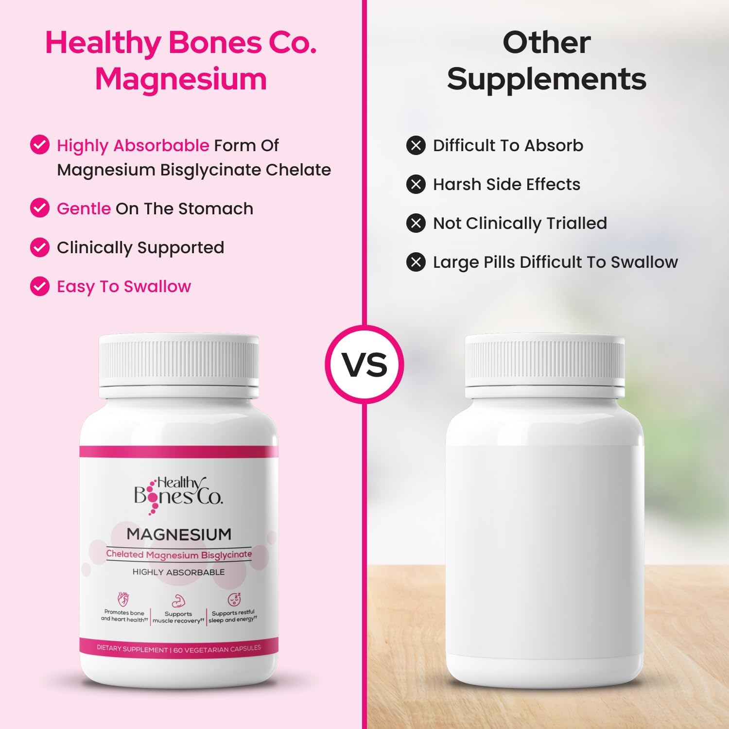 Chelated Magnesium Bisglycinate Capsules 300mg - Highly Absorbable Formula, Muscle Recovery & Sleep, Bone & Heart Support Supplement - Bisglicinato de Magnesio - Vegetarian Capsules, 1 Month Supply - Medaid International