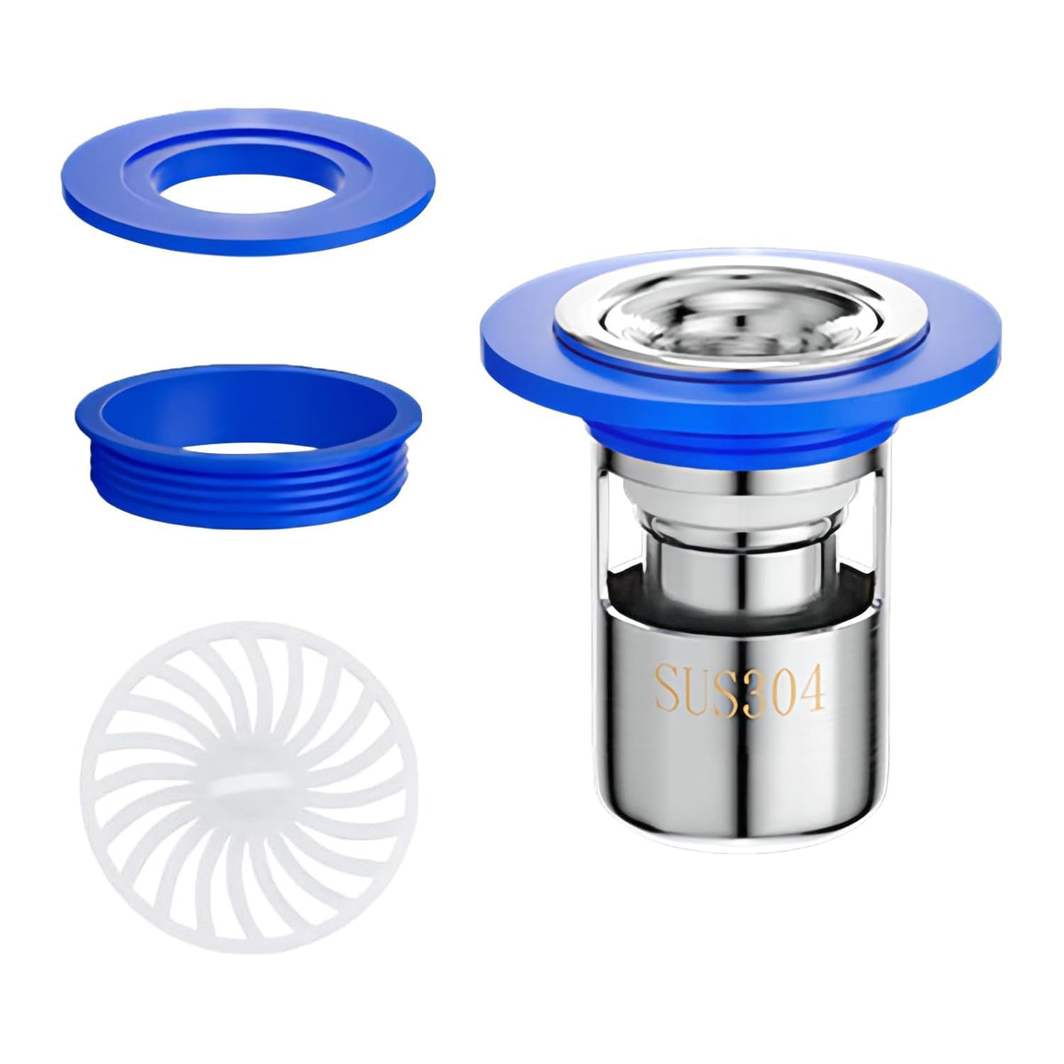 TERRIFI 304 Stainless Steel Odor Proof Floor Drain Core, Sewer Anti-Odor Cover Sealing Ring, Floor Drain Backflow Preventer, Suitable for Kitchen Bathroom(32mm)