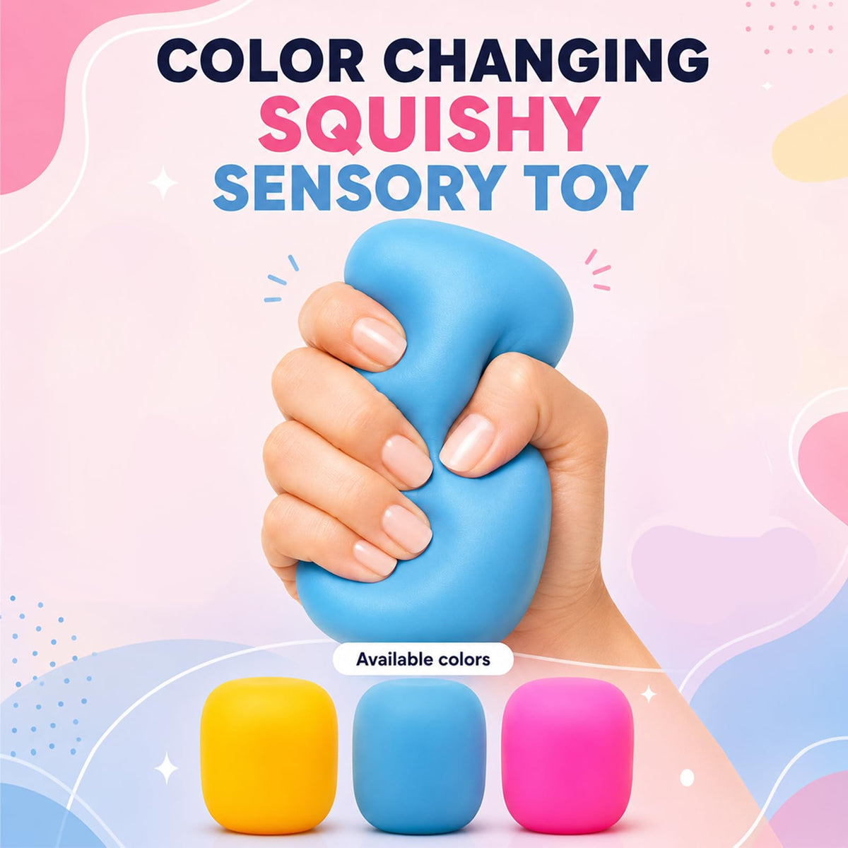Squeeze Soft Square Malt Sugar Filled Slow Stress Balls (Yellow)