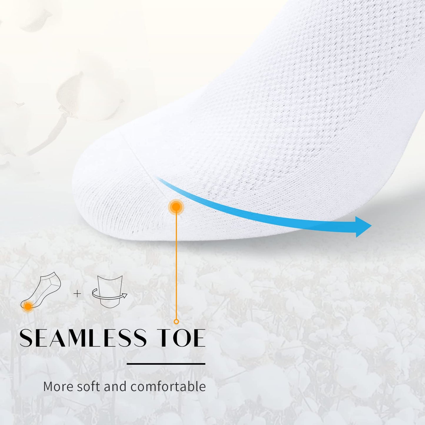 SIXDAYSOX 8 Pack Mens Ankle Socks Low Cut Comfort Casual Socks Size 13-15 Pure White - Medaid International