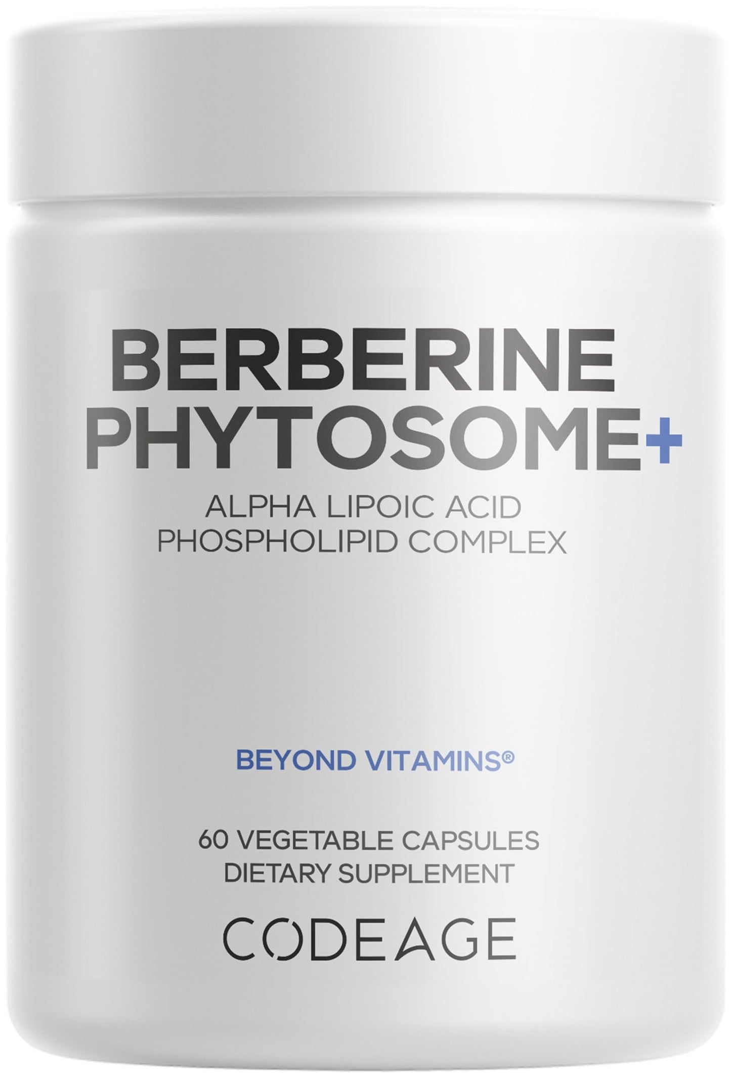 Codeage Berberine Phytosome Supplement - Berberine HCL, Alpha Lipoic Acid, Phospholipid Complex - 2-Month Supply - Berberine HCL - Berberine Hydrochloride - Gluten-Free, Non-GMO - 60 Capsules - Medaid International