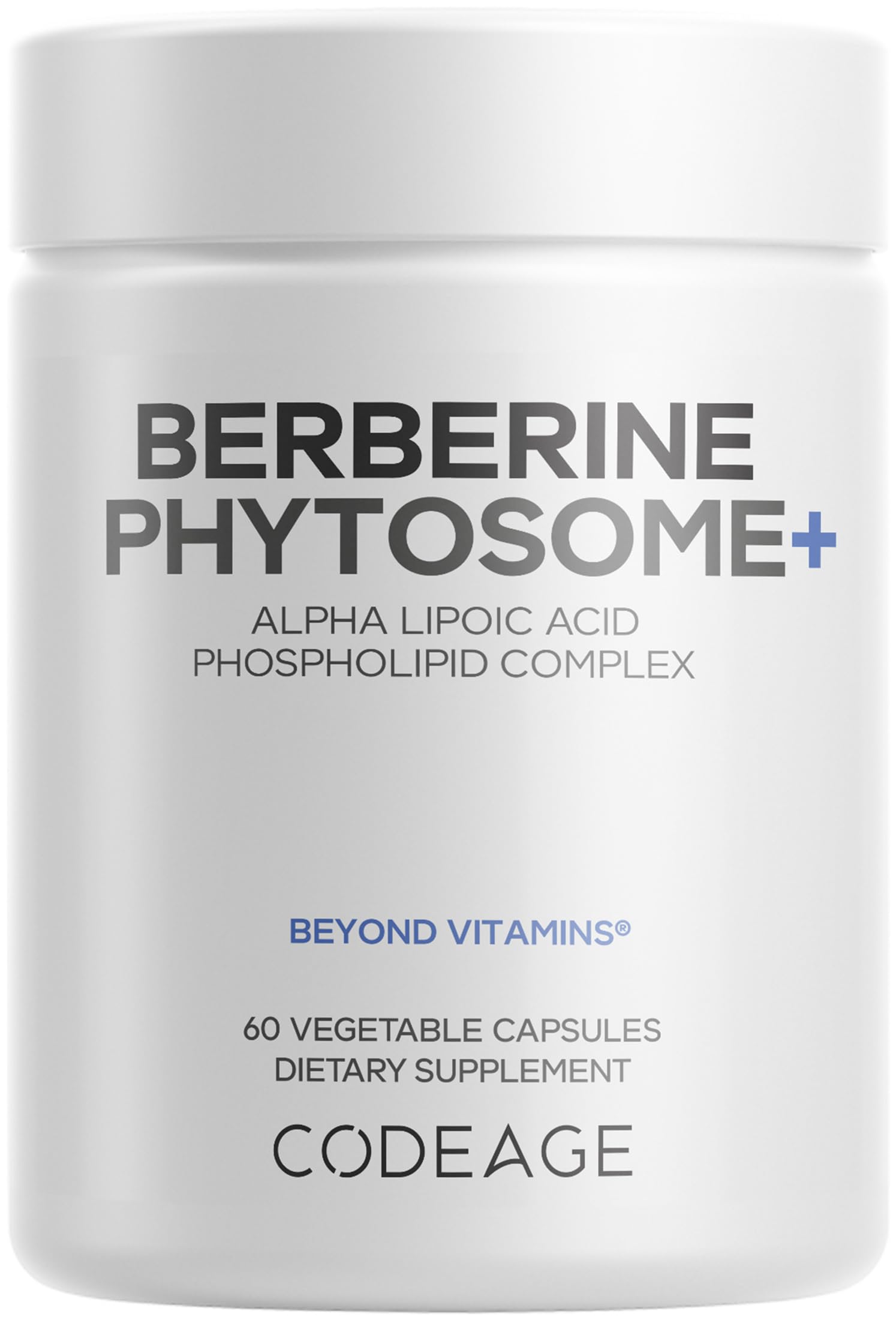Codeage Berberine Phytosome Supplement - Berberine HCL, Alpha Lipoic Acid, Phospholipid Complex - 2-Month Supply - Berberine HCL - Berberine Hydrochloride - Gluten-Free, Non-GMO - 60 Capsules - Medaid International