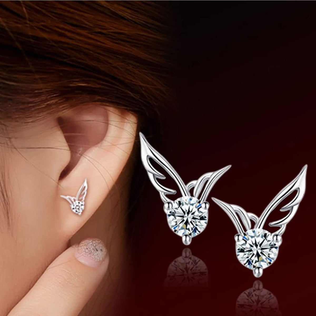 TERRIFI 925 Sterling Silver Stud Earrings Set, Hypoallergenic Sterling Silver Earrings For Women, Flower Clear Cubic Zirconia Stud Earrings, 9 Pairs Different Sizes Sterling Silver Earring Studs
