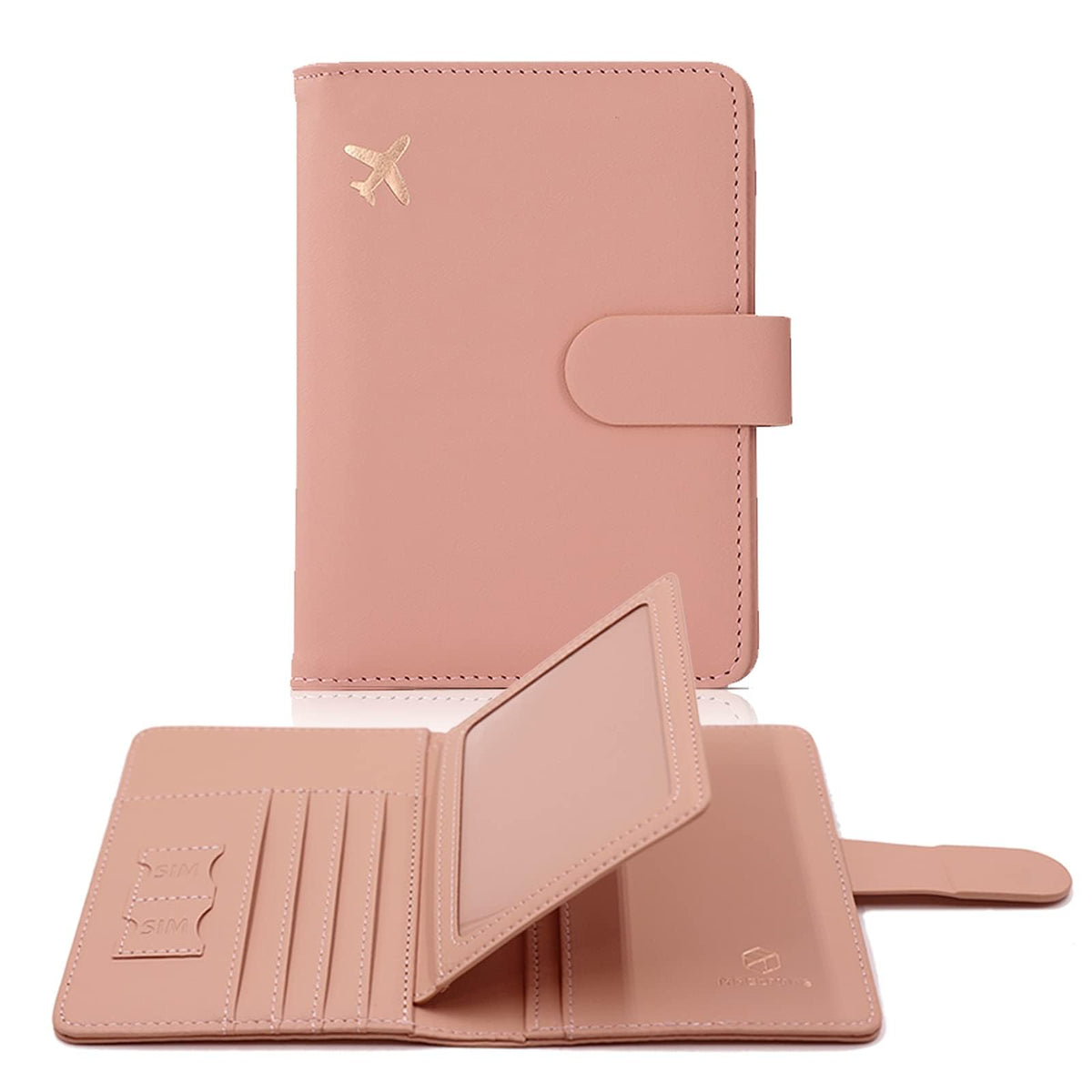 KASTWAVE Passport Holder, Passport Holder Card Slots, Creative Aircraft Certificate Storage Bag, Cute Passport Cover for Women and Men, Waterproof Rfid Blocking Travel Wallet (Borwn)