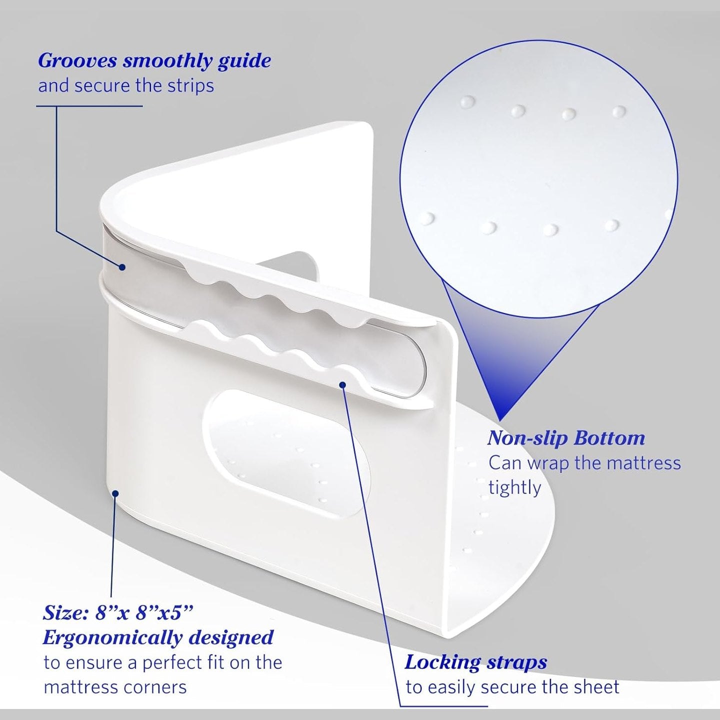 Bed Sheet Locks - Double the regular size to properly grip & lock your bedsheets