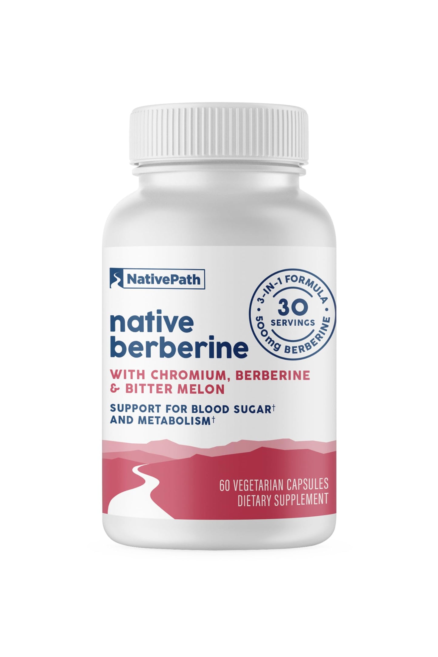 NativePath Native Berberine HCl 3-in-1 Complex with Chromium & Bitter Melon Extract - 500mg Premium Metabolic Support - 60 Capsules - Medaid International
