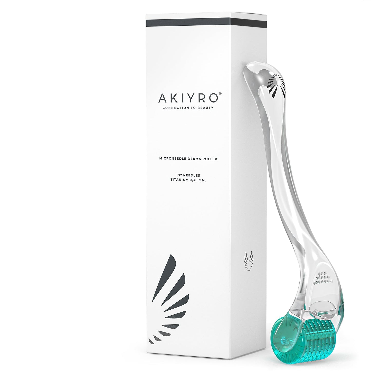AKIYRO Derma Roller 0.30mm - Microneedle Roller with Storage Case - 192 Micro Needling Dermal Tool for Face, Beard, Scalp & Body - At Home Microneedling Skin Care Device for Women & Men (Green) - Medaid International