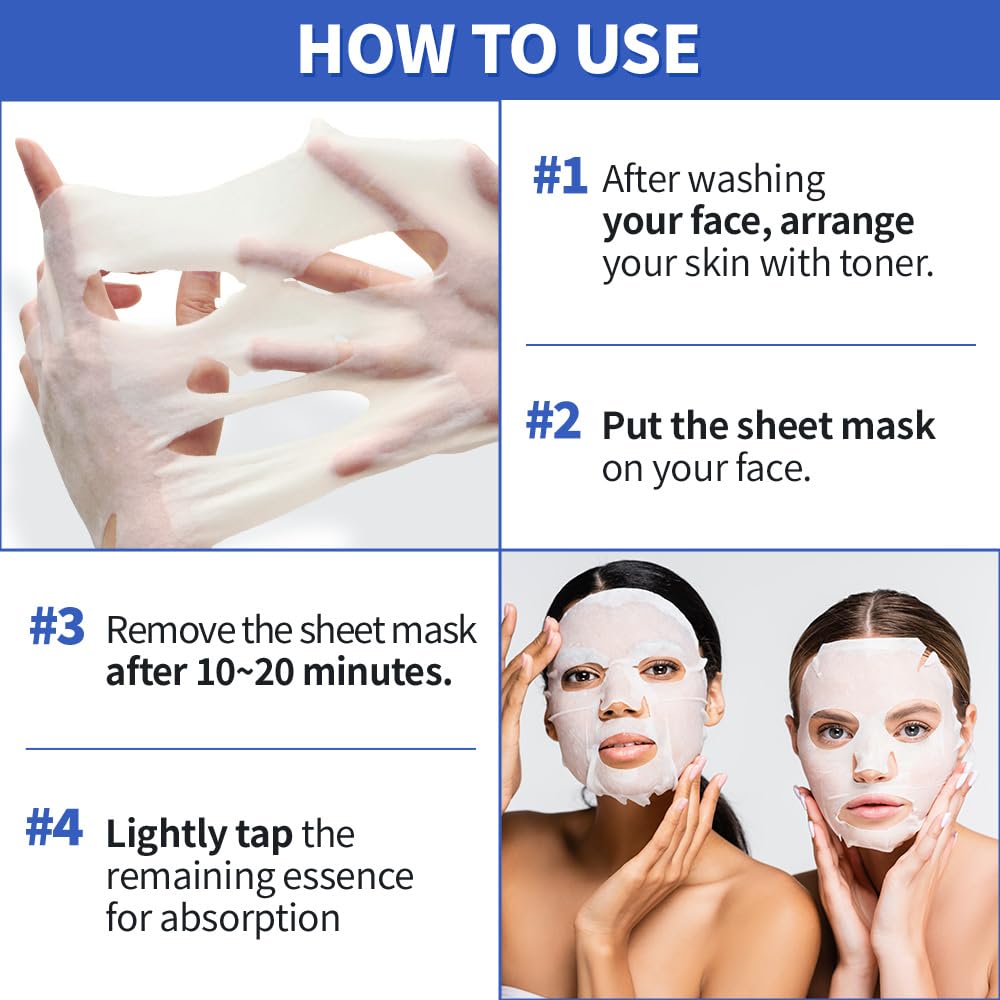 EUNYUL Purity Korean Collagen Face Mask for Skincare 8 Types x 1 Set Hydrating and Nourishing - Medaid International