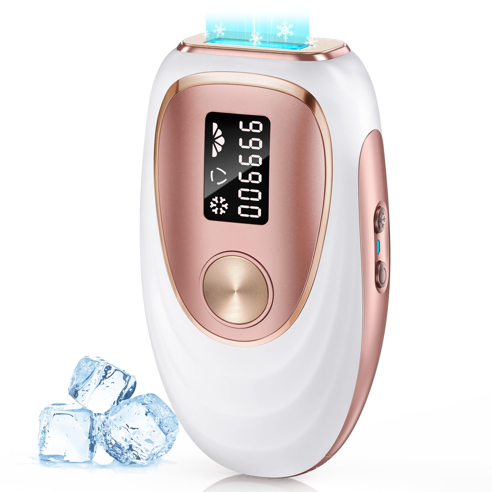 Oreeth IPL Laser Hair Removal Device for Women & Men - Home 45°F Ice-Cooling Contact for Painless & Long-Lasting Results, 86% Hair Reduction in 3 Weeks for Full Body & Bikini Line, Rose Gold - Medaid International