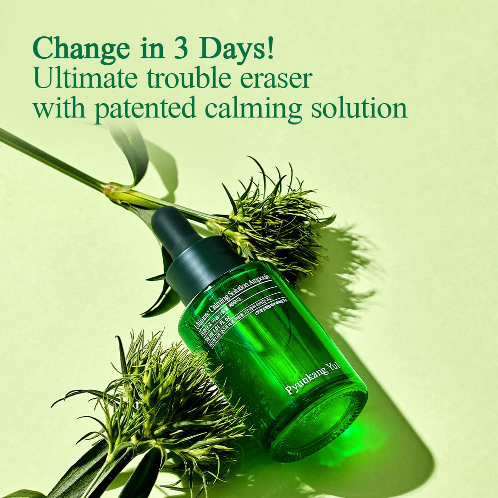 Pyunkang Yul PKY Ultimate Calming Solution Ampoule for Sensitive Skin with Patented Ingredients, Serum Intensely Calms & Soothes Redness with Cica & Tea Tree, Korean Skincare (1.01 Fl. Oz, 30ml) - Medaid International