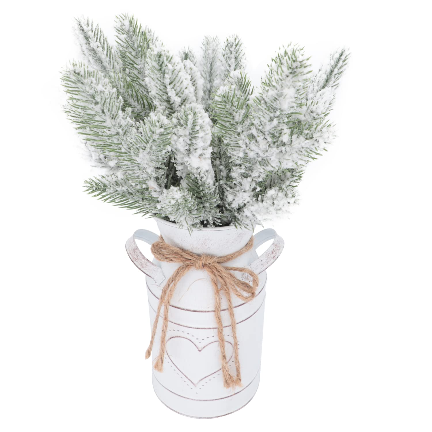 14 Pcs 10Inch Artificial Flocking Pine Picks Snow Forest Artificial Pine Needles Branches Christmas Fake Greenery Tree Branches DIY Leaves for Christmas Wreaths Garden Party Holiday Decor (14, White) - Medaid International