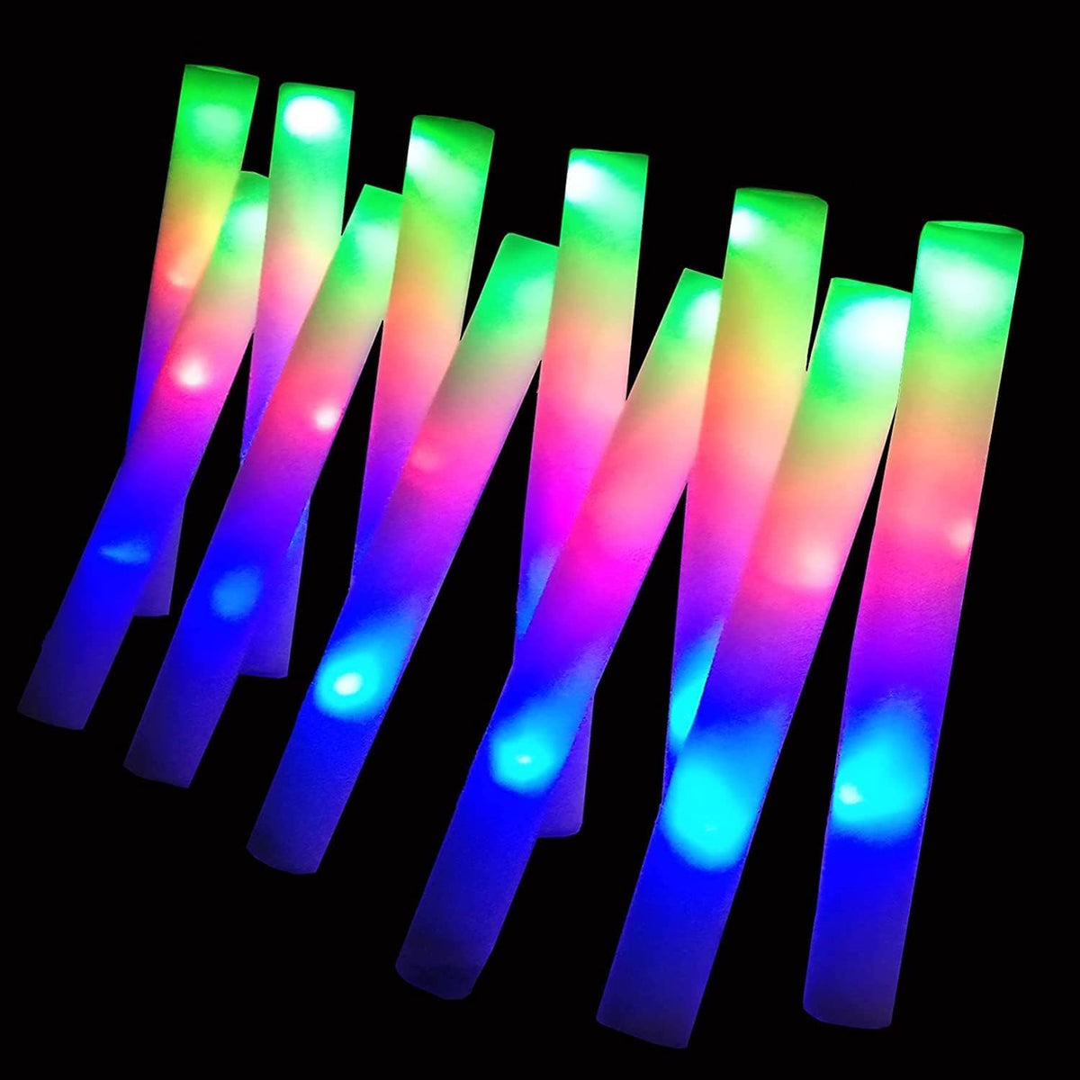 16 PCS Foam Glow Sticks Bulk,Glow in The Dark Party Supplies,3 Modes Flashing LED Light Sticks Glow in The Dark Party Supplies Light Up Toys for Parties
