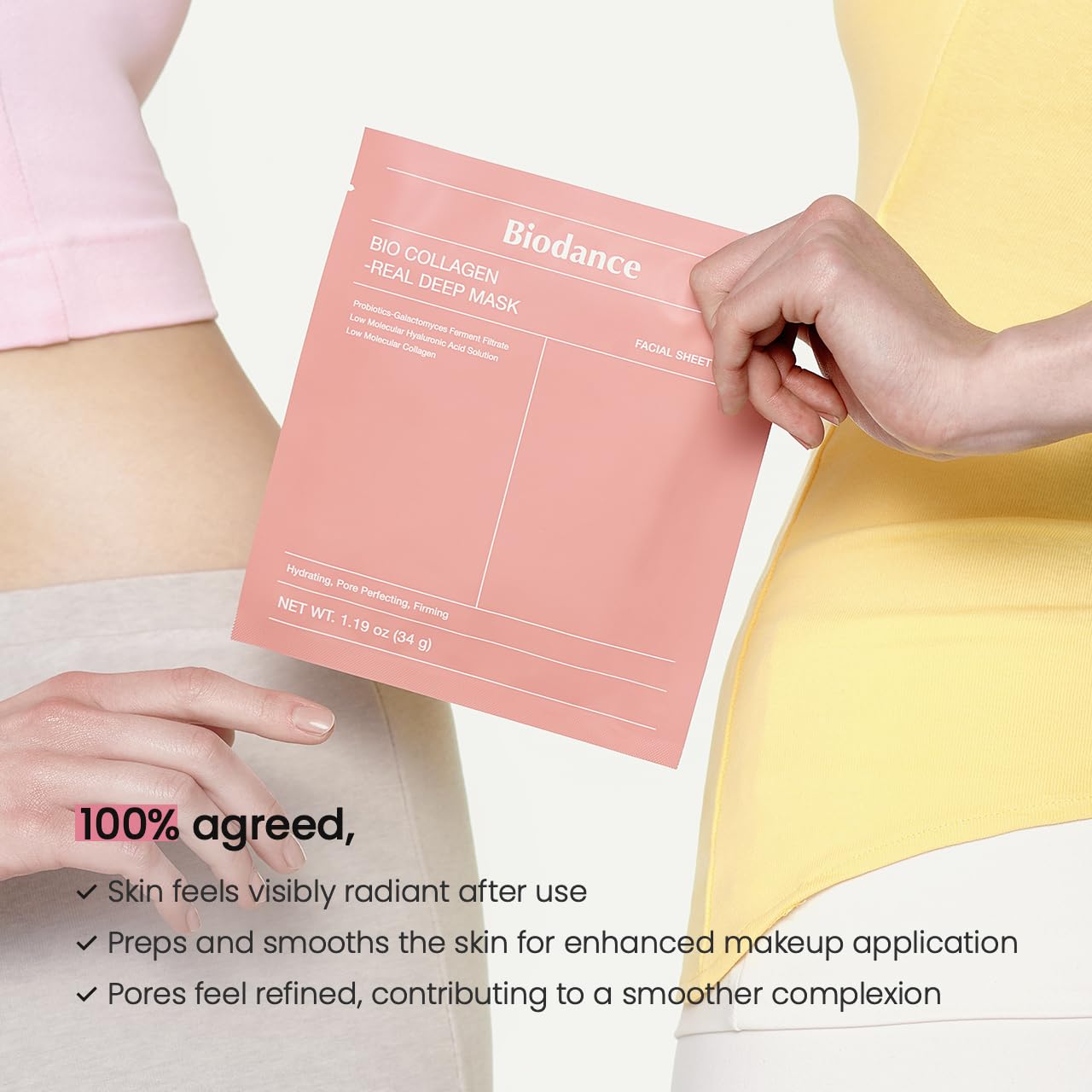 BIODANCE Bio-Collagen Real Deep Mask, Hydrating Overnight Hydrogel Mask, Pore Minimizing, Elasticity, Plumping Improvement, Korean Skincare, Stocking Stuffers for Teen Girls | 1.19oz(34g) x 4ea - Medaid International