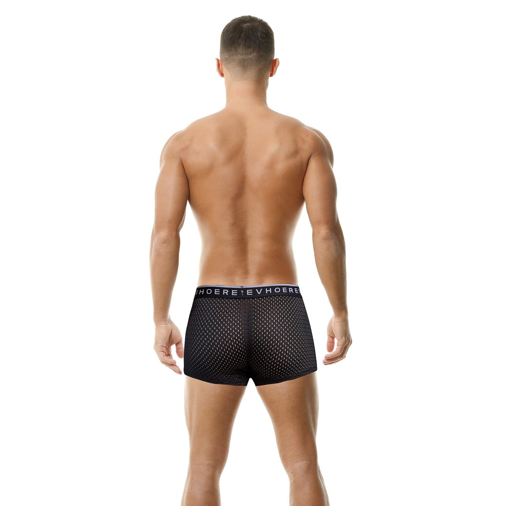 Hoerev Pack of 4 Mens Comfortable, Breathable Boxer With Mesh Holes,Black,L - Medaid International