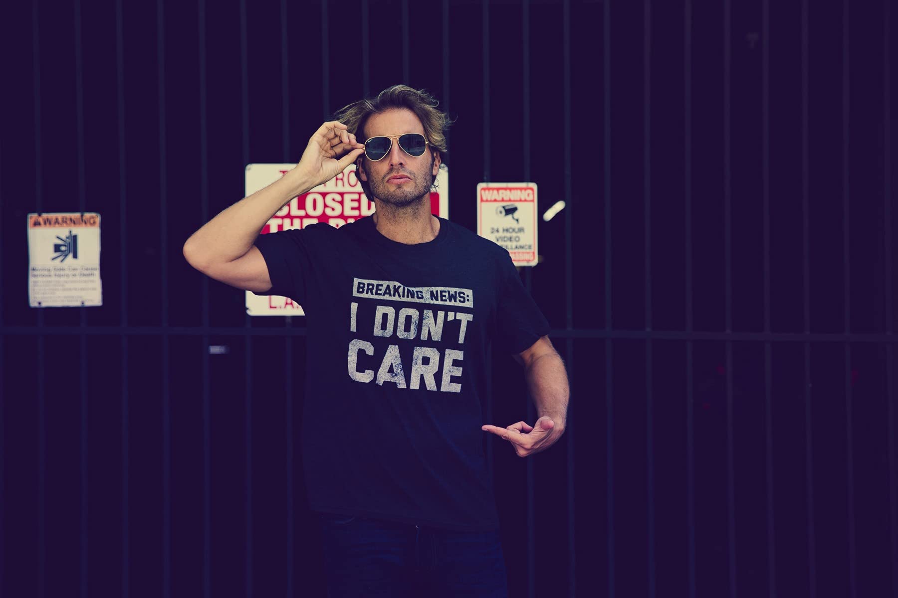 Mens Breaking News I Don't Care T Shirt Funny Sarcastic Graphic Novelty Tee Funny T Shirts Cool Introvert Short Sleeve Novelty Tees for Guys Black L - Medaid International
