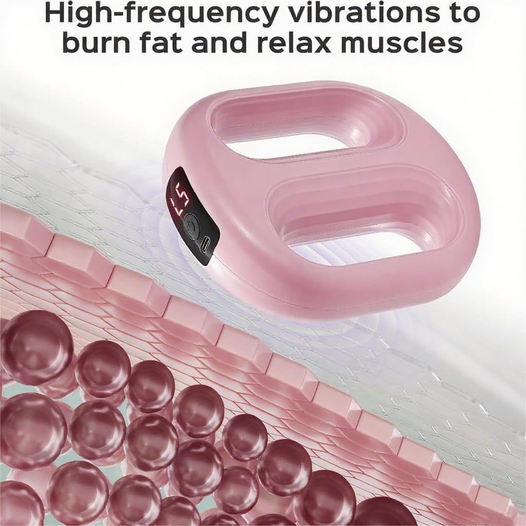 Cordless Massage Ring Portable Vibration Plate,Handheld Lymphatic Drainage Massager,Exercise Shaker Machine for Weight Loss 8-Level Adjustable Vibration Fitness Ring